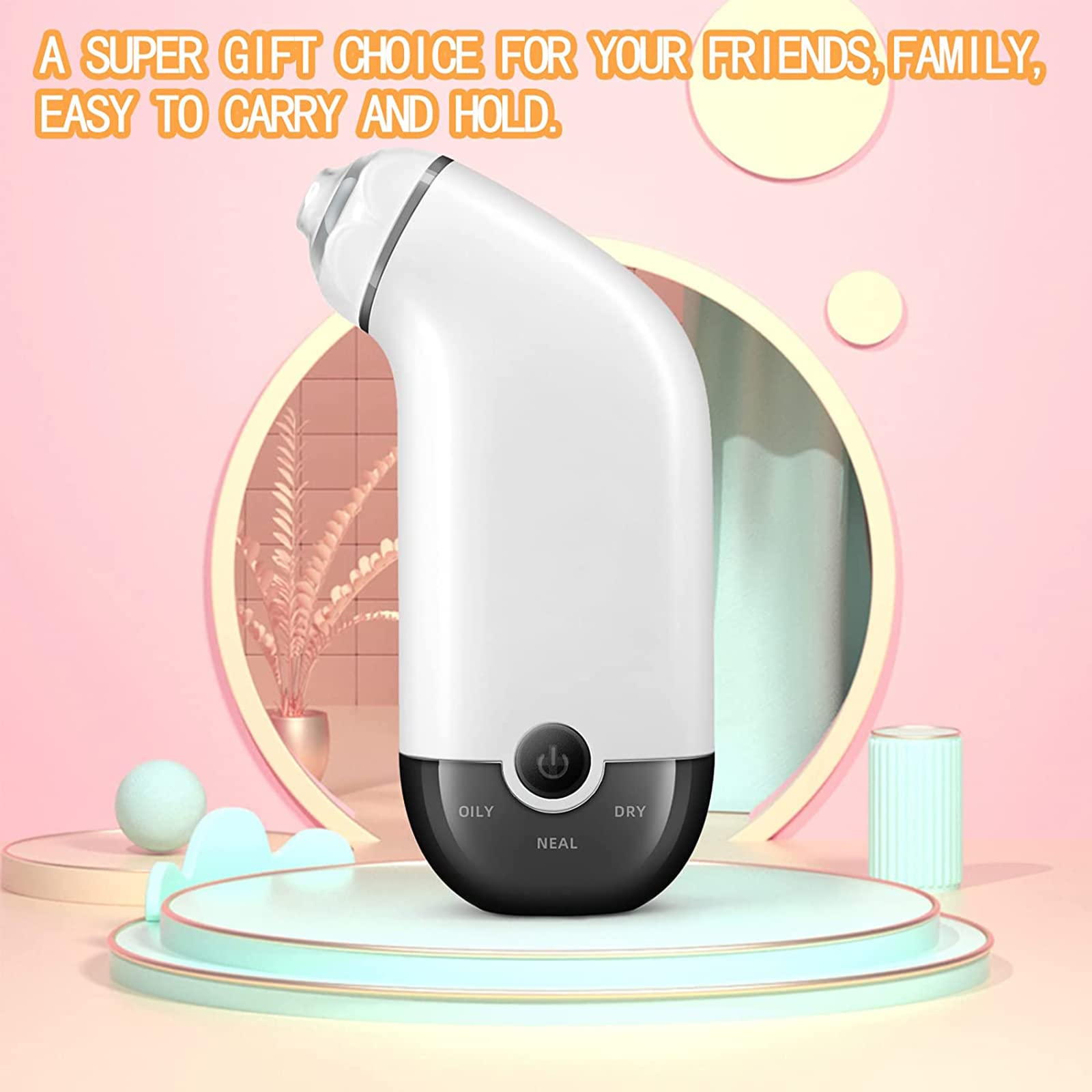 WolFum Limpiador facial de poros: extractor de espinillas de limpieza facial, aspiradora de poros para eliminar puntos negros, herramienta de succión de puntos negros, herramienta extractora de puntos