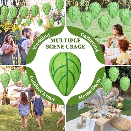 Zhengmy 12 Pack Green Paper Lanterns Leaf Hanging Classroom Ceiling Art by Zhengmy - Used condition - Image 6