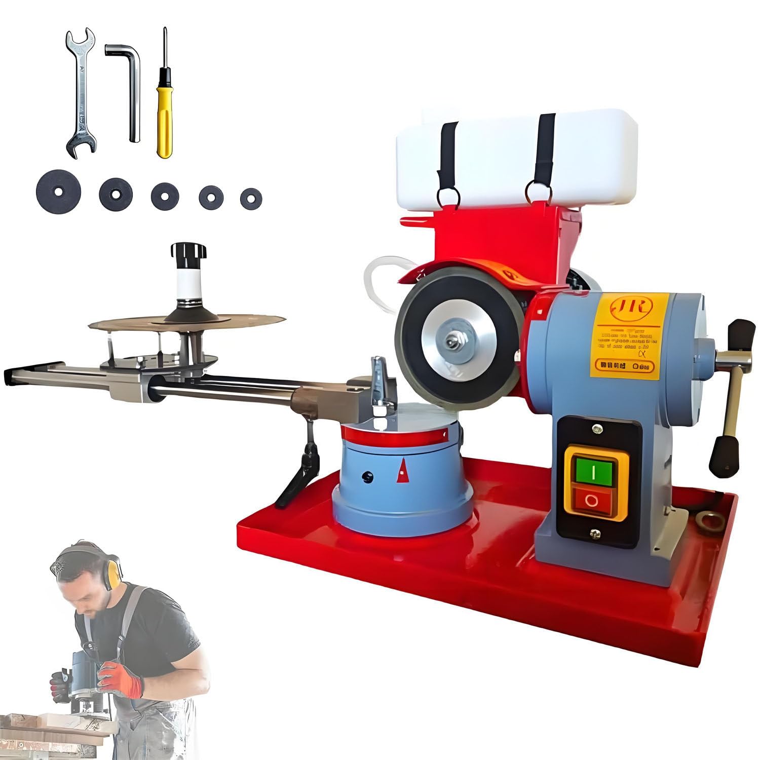 AiODiO Electric Saw Blade Sharpening Machine, 5 Inch Grinding Wheel Circular Saw Blade Sharpener with Angle Adjustable Mechanism 110v-250w