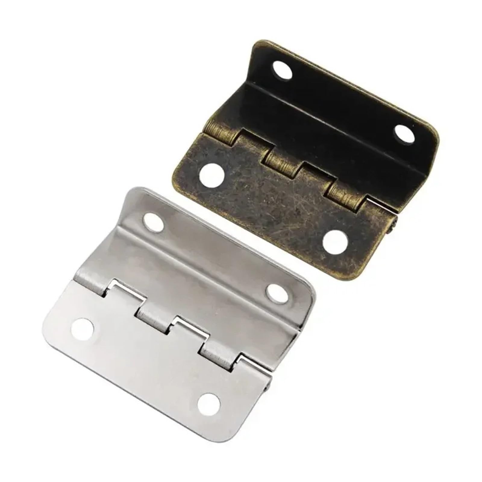 4Pcs Cabinet Door Hinge Luggage Jewelry Wood Boxes Vintage Hinges(Silver)