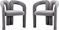 Vista 10 de SZLIZCCC Juego de 2 sillas de comedor modernas, sillas de sala de estar, sillón de tela, silla tapizada para sala de estar, cocina, oficina