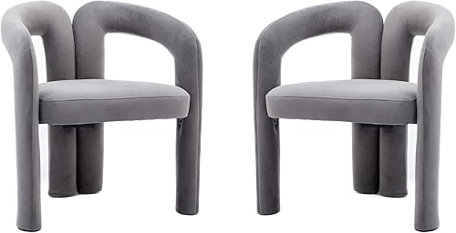 Miniatura 11 de SZLIZCCC Juego de 2 sillas de comedor modernas, sillones de tela, sillas tapizadas para sala de estar, cocina, comedor (terciopelo azul marino)