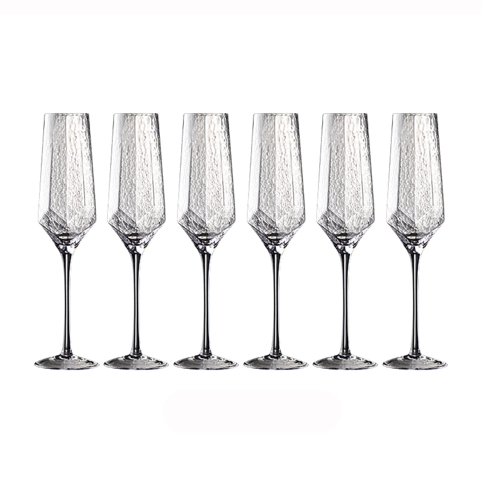 Verres à champagne 300 ml Verres à champagne Accueil Verres à vin blanc haut de gamme Lot de 6 flûtes à champagne martelées de luxe léger pour mariages, fêtes, activités quotidiennes Flûtes à champagn