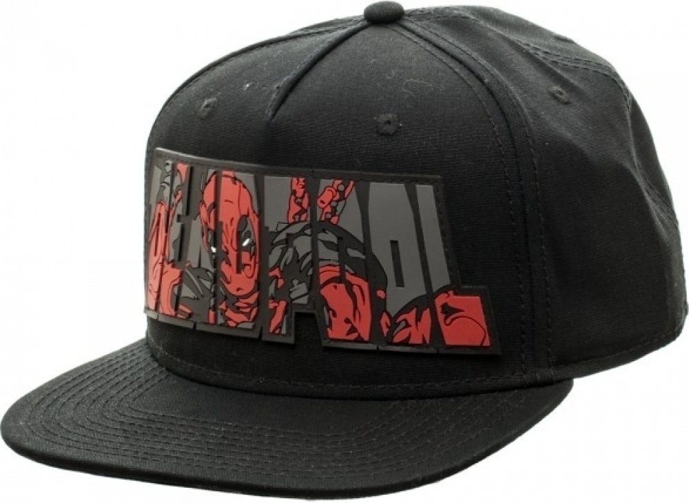 Marvel Snapback- Bioworld Official Deadpool Snapback Rubber Logo