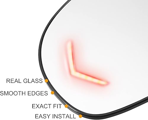 Miniatura 4 de X AUTOHAUX Espejo retrovisor del coche lado izquierdo calefactado espejo reemplazo LED señal de giro para GMC Sierra 1500 3500 HD para Escalade para