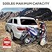 Rockland Motorcycle Hitch Carrier with Loading Ramp and Gas Can Holder, 500 LBS Capacity, Heavy Duty Hitch Mounted Motorcycle Trailer Carrier Scooter Dirt Bike Hauler Hitch Mount Rack
