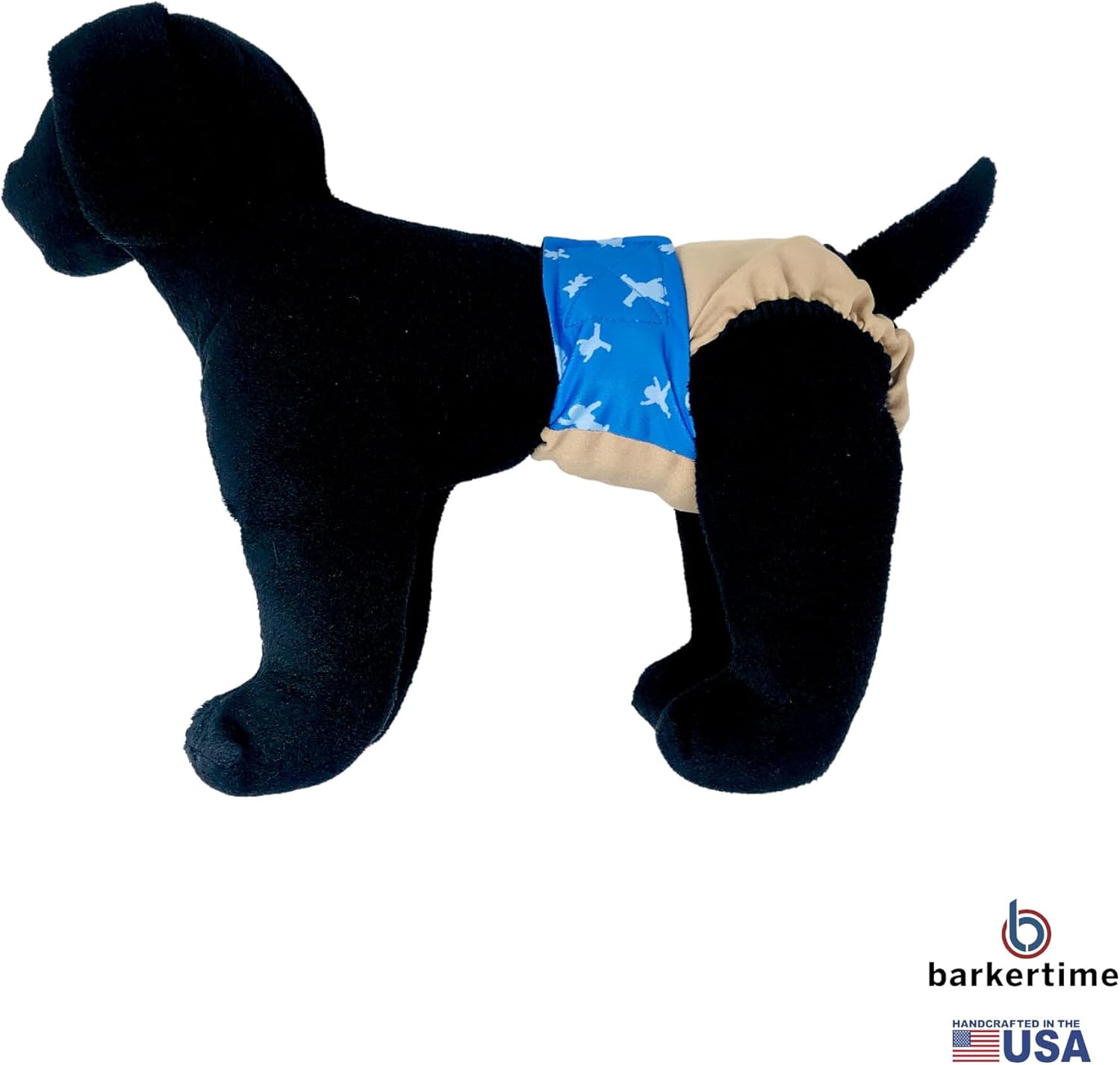 Happy Kids on Brown Premium Waterproof Dog Diaper, S, Without Tail Hole - Made in USA
