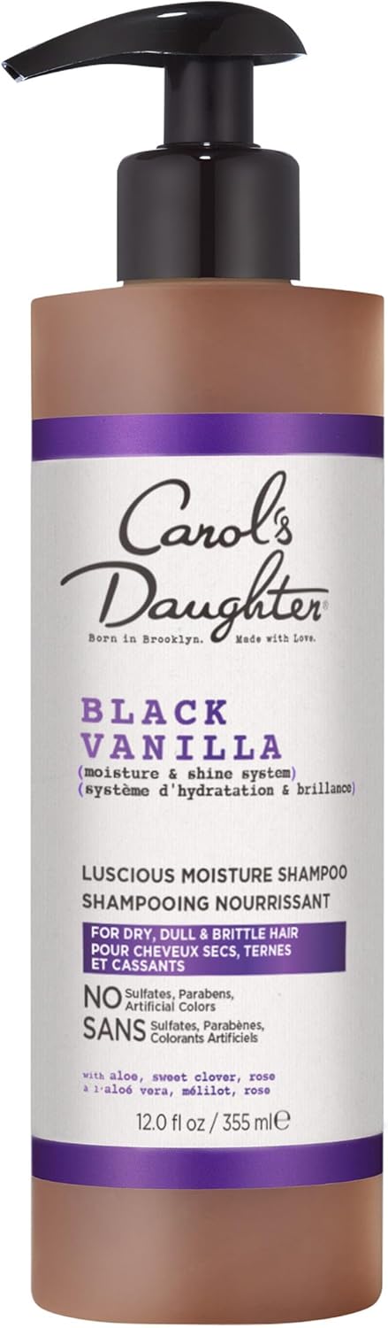 Carol's Daughter Black Vanilla Moisturizing Sulfate-Free Shampoo, with Rosemary Oil, for Curly, Wavy Hair, 355ml