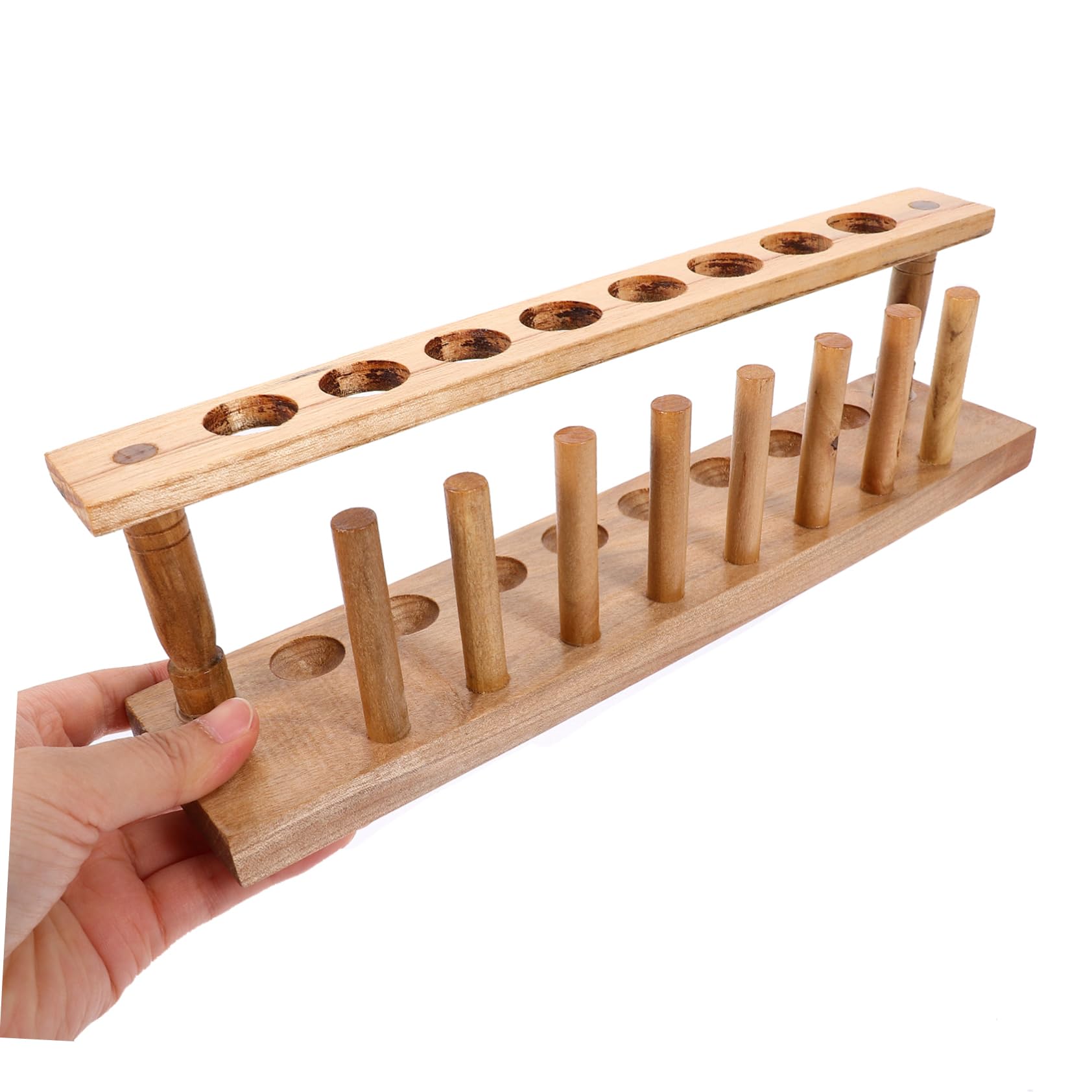 GLEAVI 5pezzi Porta Provette Legno Con Rack Per Provetta Da Laboratorio Design Elegante e Robusto Supporto Per Stoccaggio Provette Per Laboratori e Attività Scolastiche