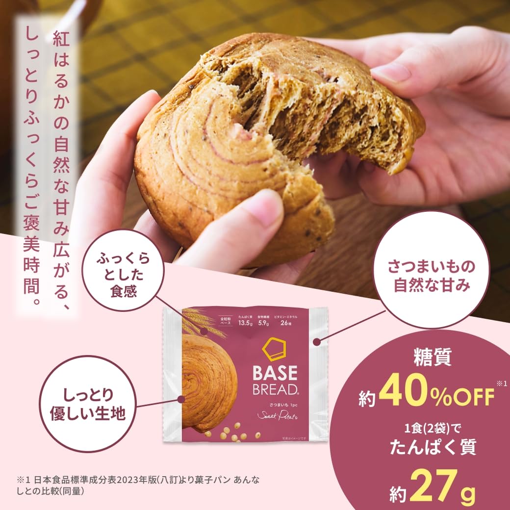 Amazon | 【低糖質】ベースブレッド さつまいも 40袋 パン ダイエット