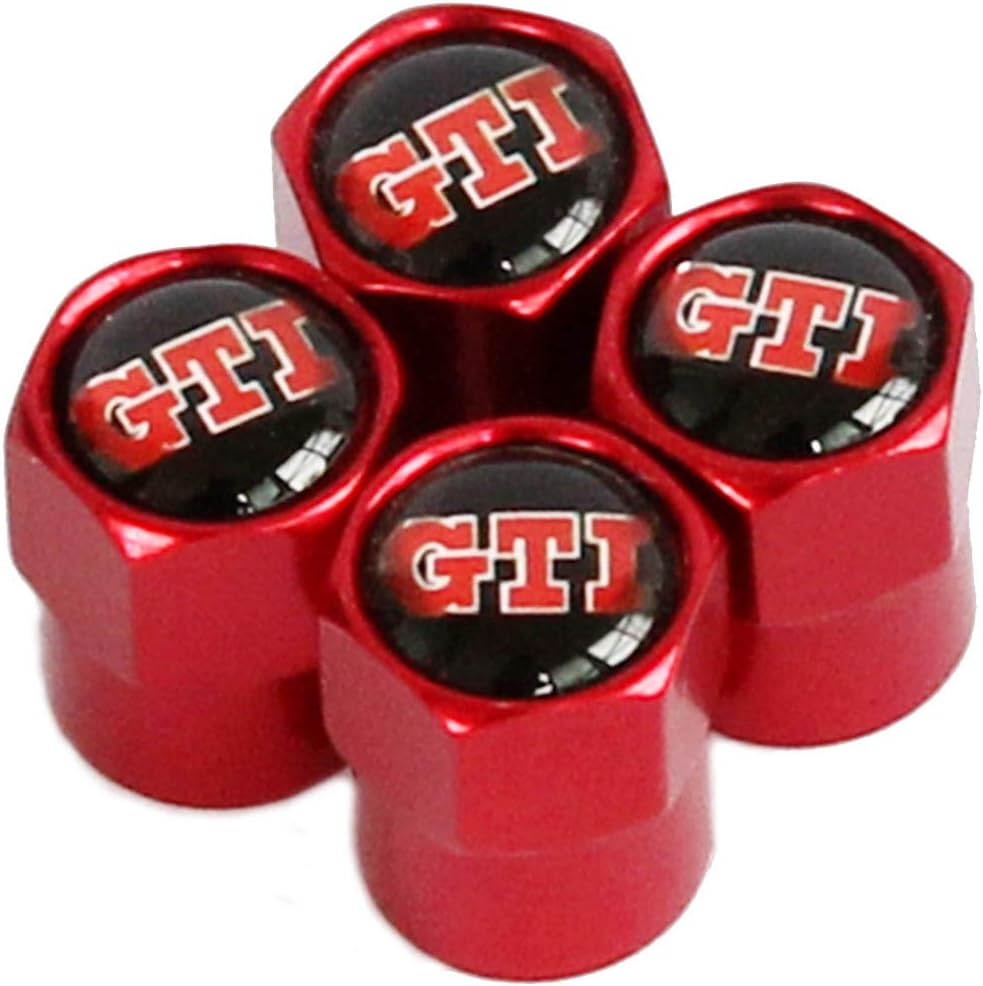 XuXuauto Car Tire Valve Stem Caps（4pcs） Red Sport Dust-proof Wheel Tyre Stem Air Cover for GTI