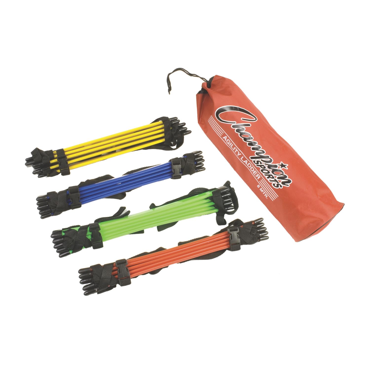 CHAMPION SPORTS - Escalera de Agilidad, Color Rojo, Amarillo, Azul y Verde, 16" de Ancho