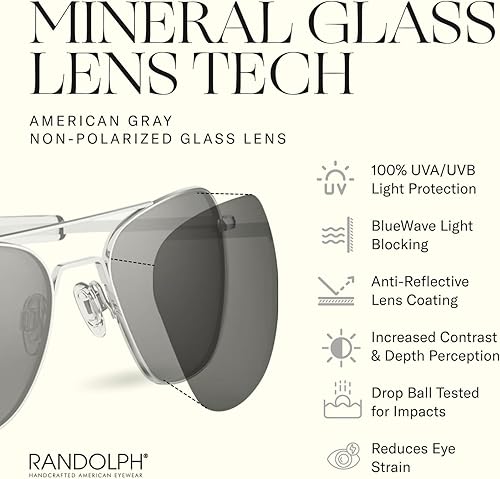 Miniatura 5 de Randolph Eyewear Aviator Sunglasses for Men & Women  Non-Polarized & Polarized Lenses Bright Chrome UV Protection Sunglasses