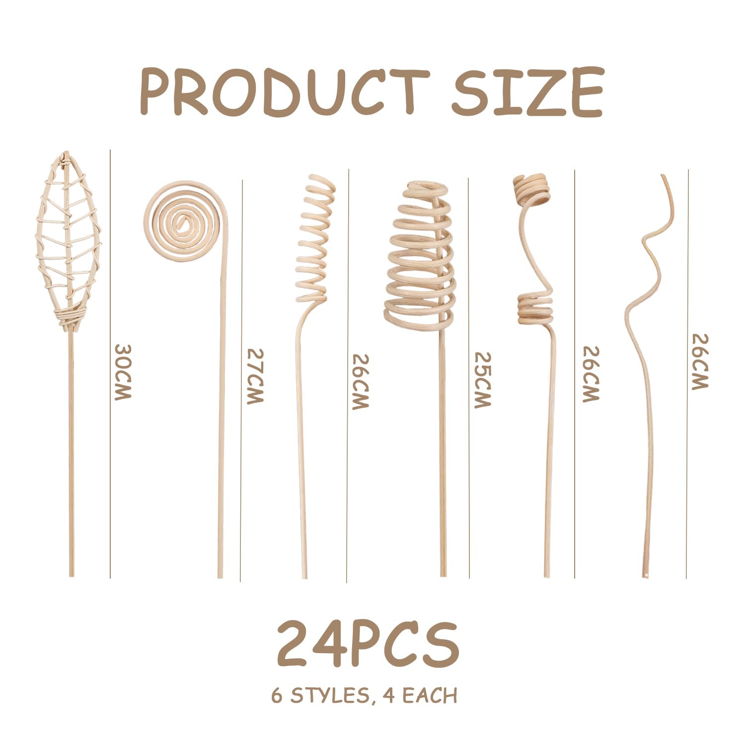 Paquete De 24 Varillas De Aromaterapia De Ratán, Fragancia Fresca Natural, Accesorios De Varillas De Aromaterapia para Perfumes, Adecuados para Uso En Entornos Domésticos Y De Oficina.