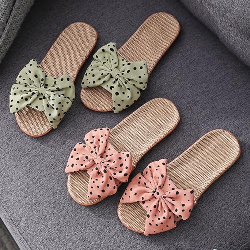 xsby Summer House Slippers for Women with Arch Support Breathable Waffle Cotton Indoor Slippers Slip on Open Toe Home Shoes2