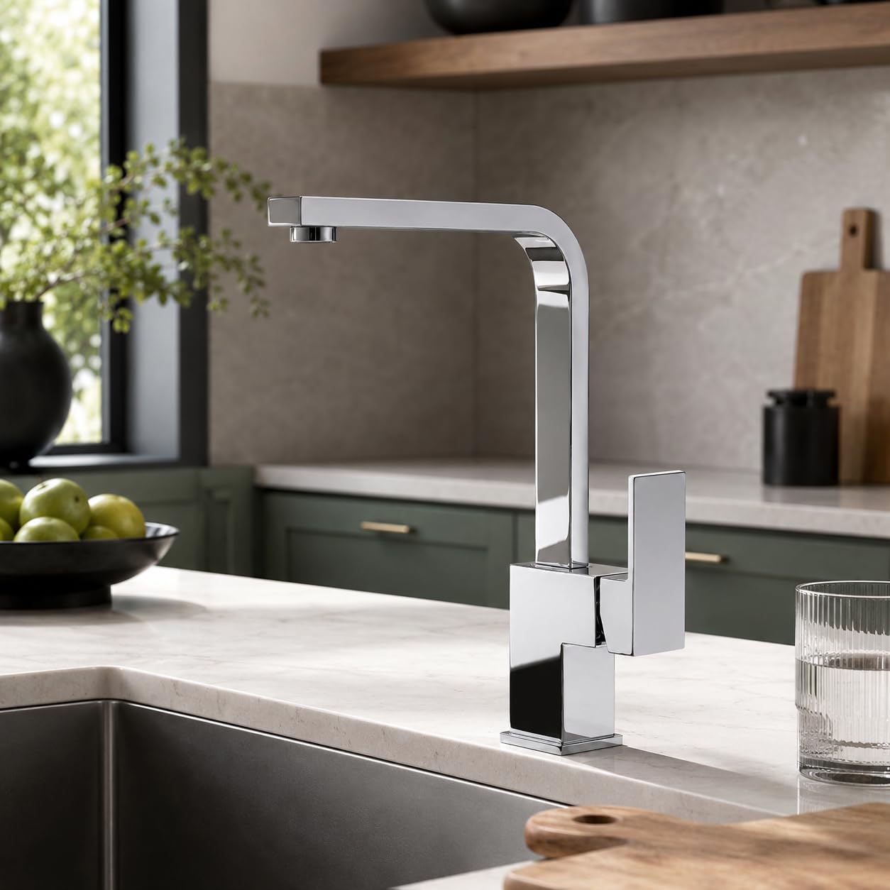 Grifo Cocina Monomando Giro 360° | Grifo Fregadero Cocina de Latón con Diseño Moderno | Grifería Cocina IMEX COX