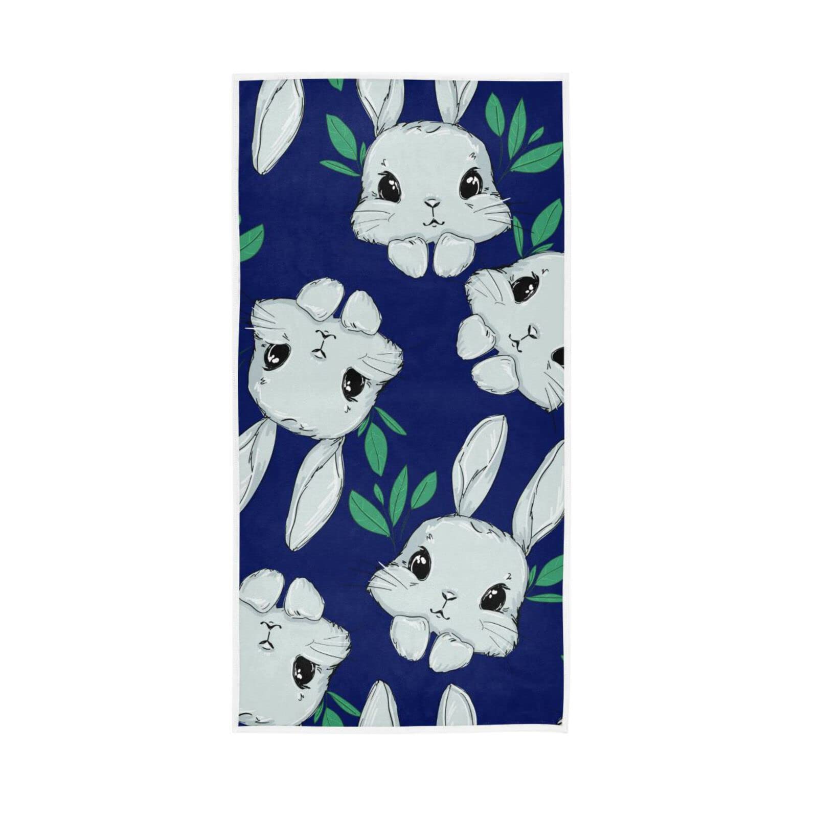LSRCPD Hand Towels Cute Rabbit Bunny Hare Decor Fingertip Soft Face Towel Absorbent Bathroom Kitchen Towels
