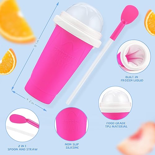 Miniatura 10 de Vaso Slushy Cup Slushie Cup, TikTok Quick Frozen Magic Cup, tazas de batido con tapas y pajitas, vaso para hacer granizados de doble capa, taza de