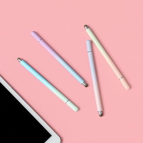 Miniatura 3 de Lápiz óptico para pantallas táctiles, 4 lápices capacitivos de disco de alta precisión con tapa magnética, lápiz digital 2 en 1 compatible con