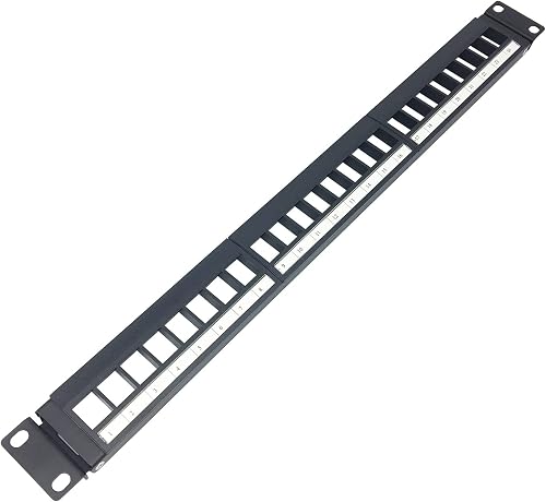 1U Hinged 24 Port Blank Keystone Patch Panel for 19" Rackmount
