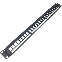 1U Hinged 24 Port Blank Keystone Patch Panel for 19 Inch Rackmount or Wall Mount UTP Unloaded Patch Panel for Ethernet Cat6,Cat5, Cat5E Keystone Jacks or Multimedia 1U24PP