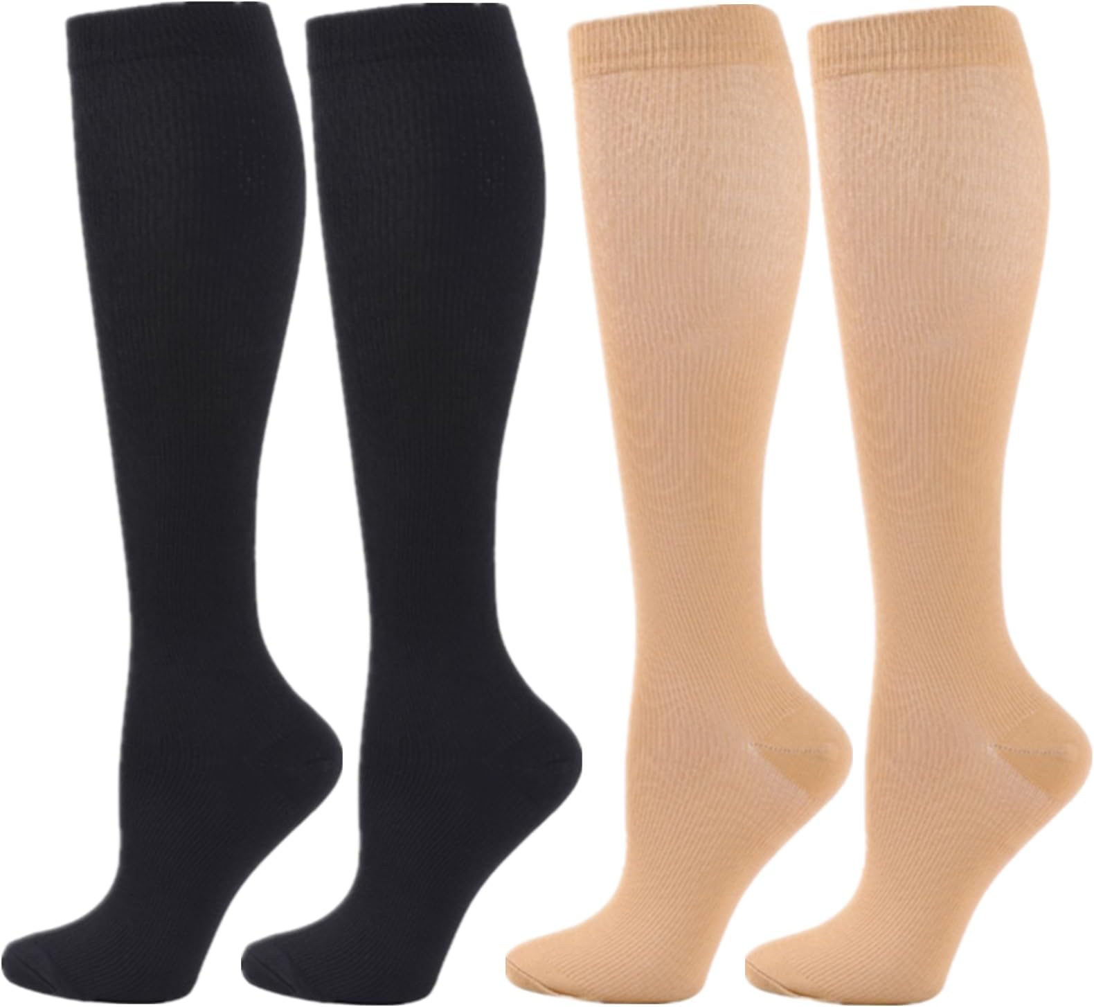 Compression Socks for Women Men, 2/3/4/6 Pairs 20-25mmHg Knee High Socks Compression Stockings for Sport, Athletic, Edema, Diabetic, Varicose Veins, Travel, Pregnancy, Nursing