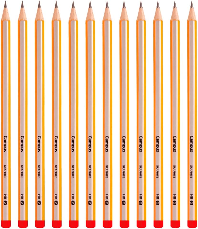 Campus University MKP9001 - Triangular Graphite Pencil 2HB, Pack of 12, Blue/Red