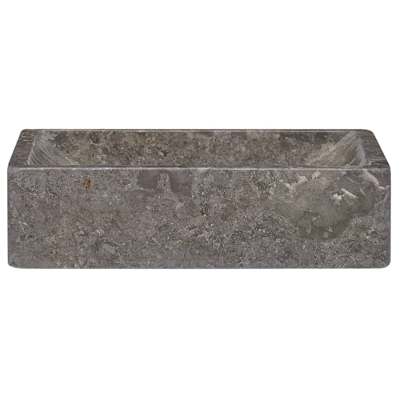 Lavabo de mármol Gris con Brillo 45x30x12 cm Lavabo sobre Encimera Lavabo Piedra
