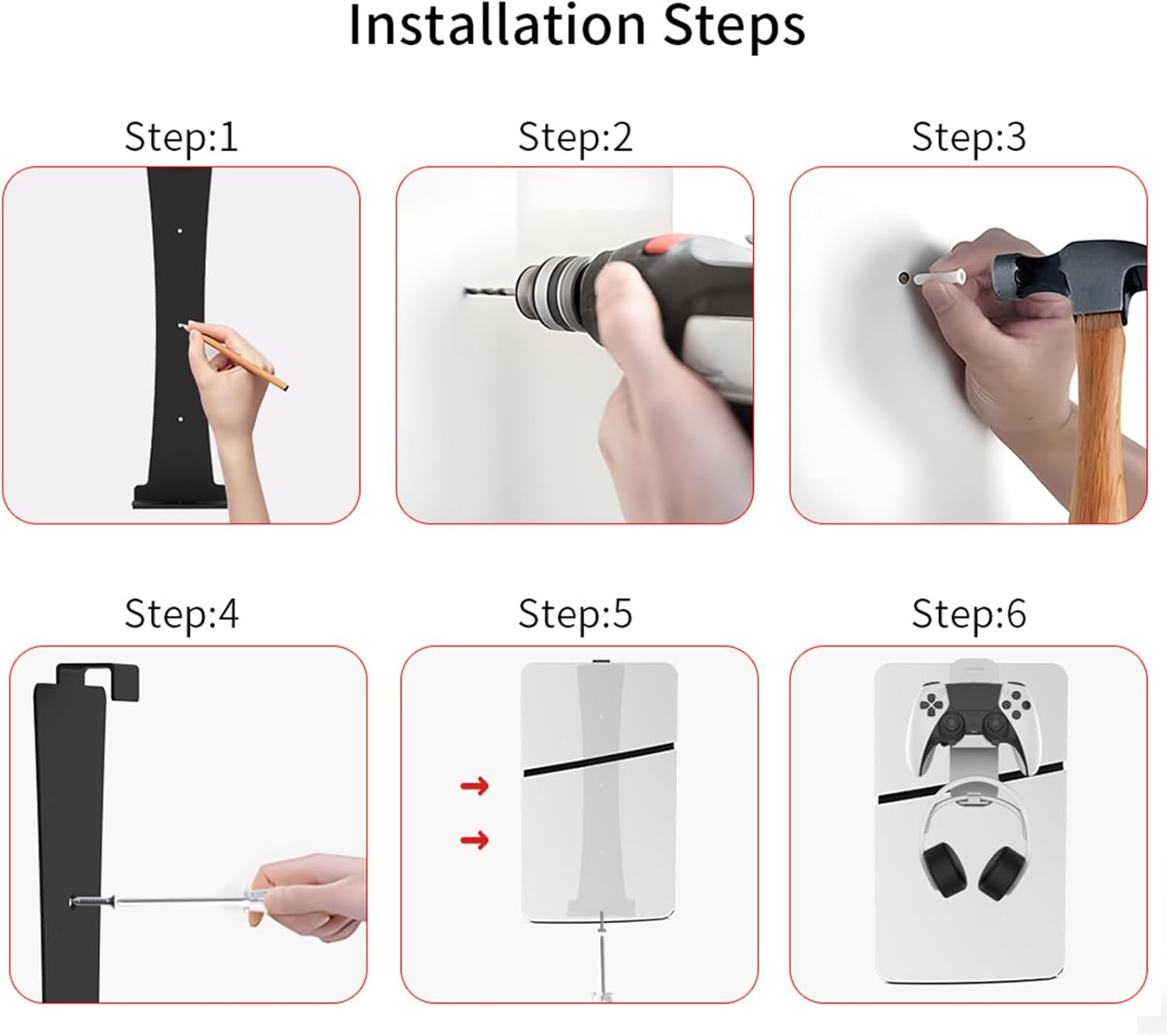 Wall Mount Bracket Designed for Gaming Console, Vertical Display Controller Mounts Wall Mount