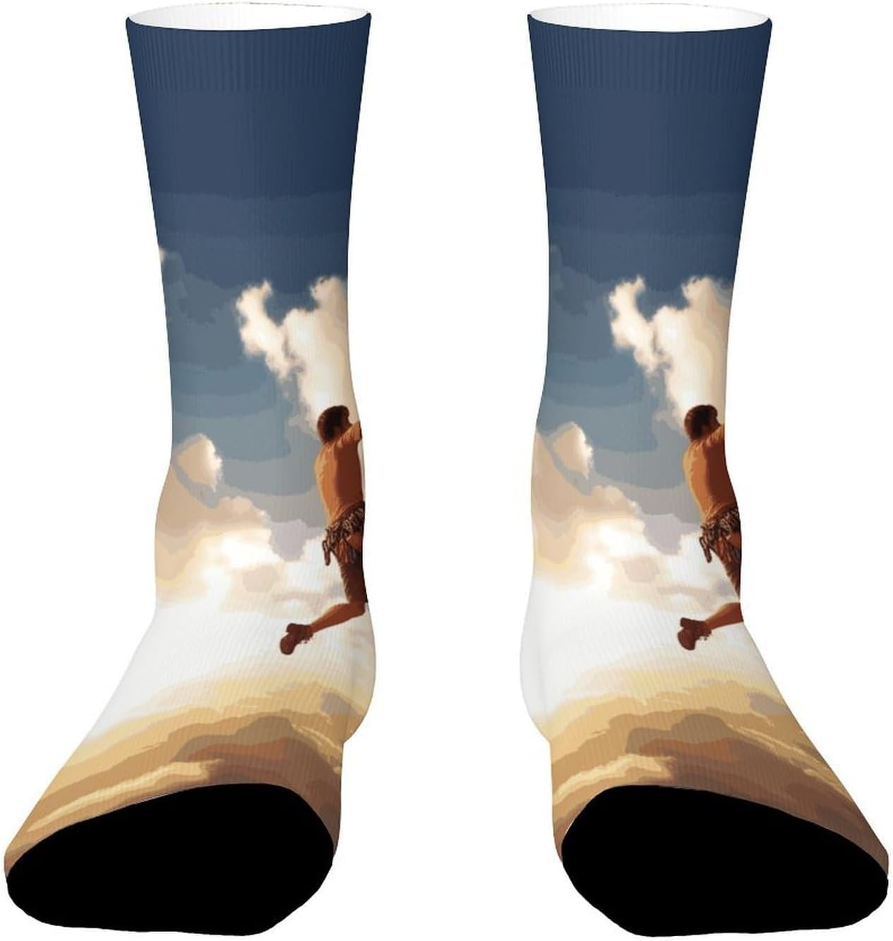 Mid-Calf Socks for Unisex, Casual Long Rock Climbing Sports Sock for Running, Elastic Crew Socks for Work