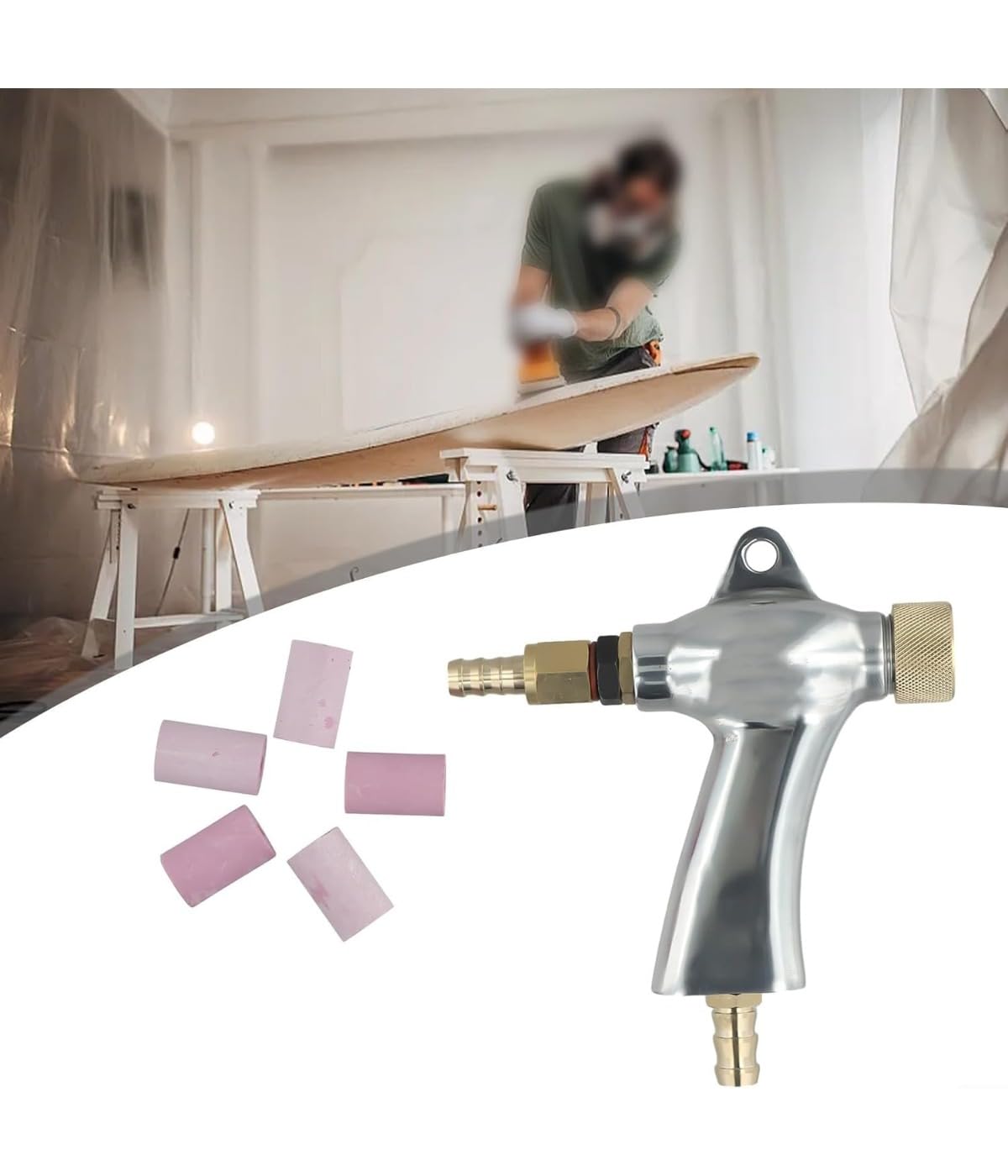 Sandstrahl-Keramikdüsen, Keramik-SandstrahldüSe, Spezielle KeramikdüSe, Premium-Sandstrahlmaschinen-Set, Aluminiumlegierung, Rosa, 1 set (A)