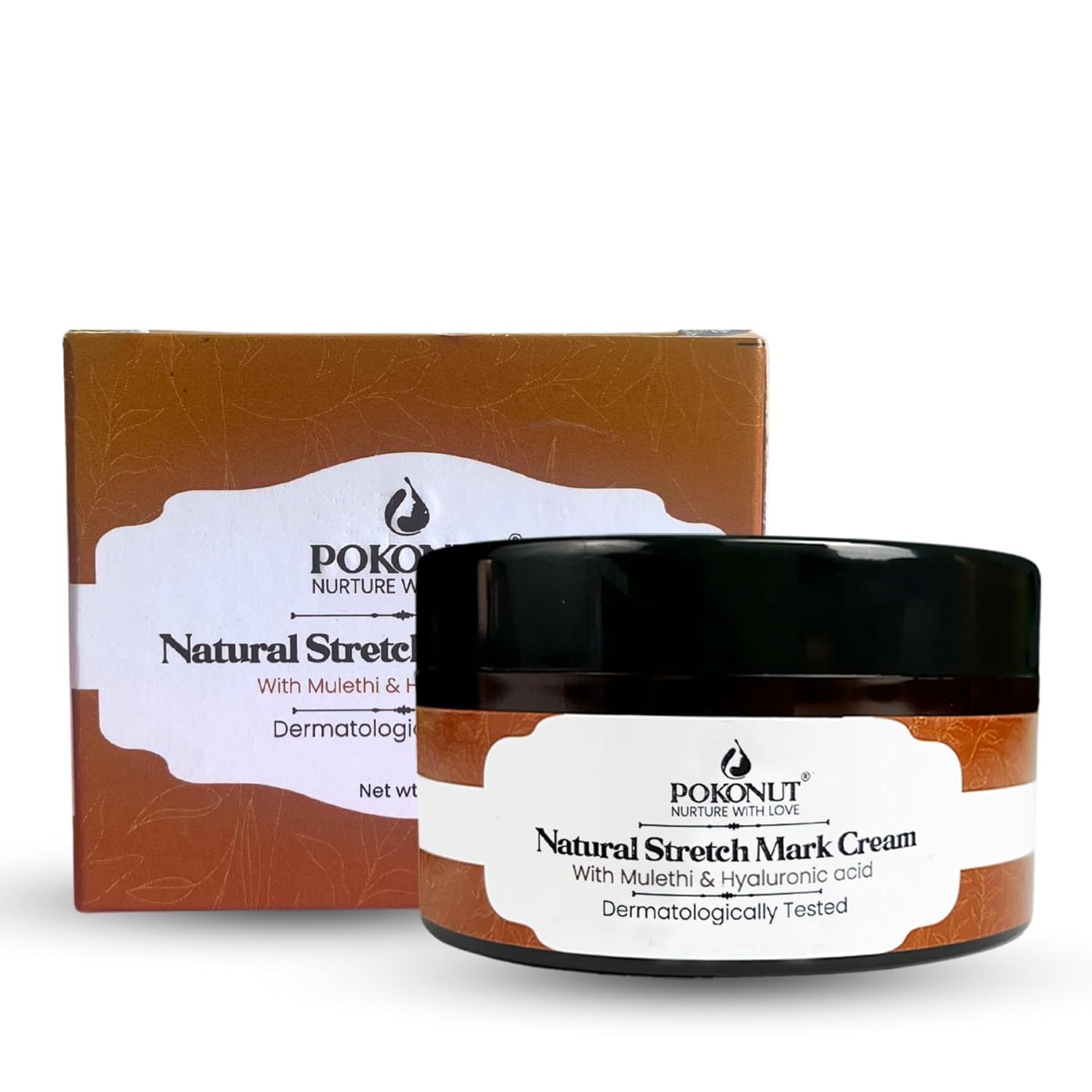 Original Poko-Nuts' Ayurvedic Stretch Mark Cream | Improves Appearance Of Fresh And Mature Stretch Marks | Infused With Hyaluronic Acid & Rosehip Oil | Natural And Cruelty-Free | 50 Gm