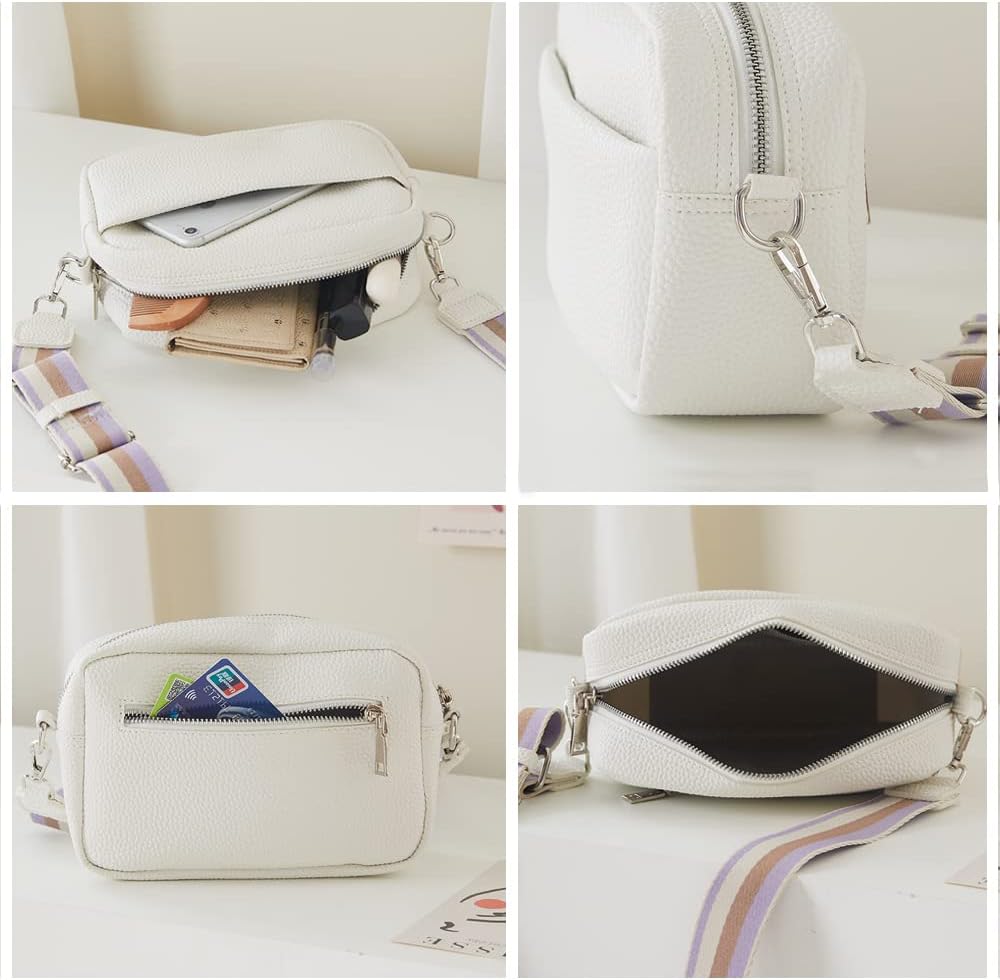 Crossbody Bag for Women Wide Strap Shoulder Bag Camera Crossbody Purse with Zipper - Image 6