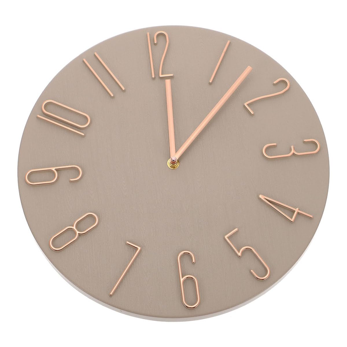Orologio da Parete Digitale Oversize 30cm, Silenzioso | Pannello in Plastica, Lancette in Alluminio, Colore Khaki, Design da Appendere, senza Batteria