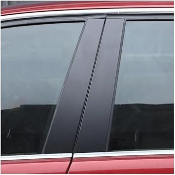 6 Pcs Car Door Window Pillar Post Cover Trim, for BMW, 1 Series E87 2004-2011 Car Window Pillar Trim(BLACK B-carbon Fiber Look)