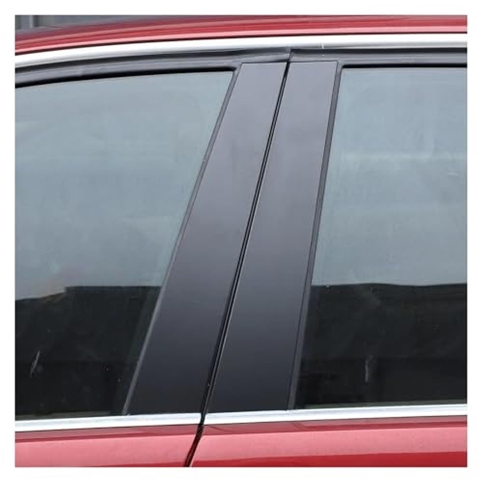 6 szt. osłona słupka drzwi samochodu, okna, do Kia Rio 2011-2017, B-wygląd włókna węglowego Osłona szyby samochodowej(BLACK A-black)