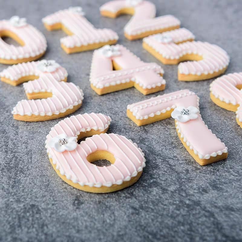 Miniatura 5 de Cortadores de galletas de 9 piezas, juego de cortador de galletas de acero inoxidable para cumpleaños, aniversarios o lecciones de enseñanza de