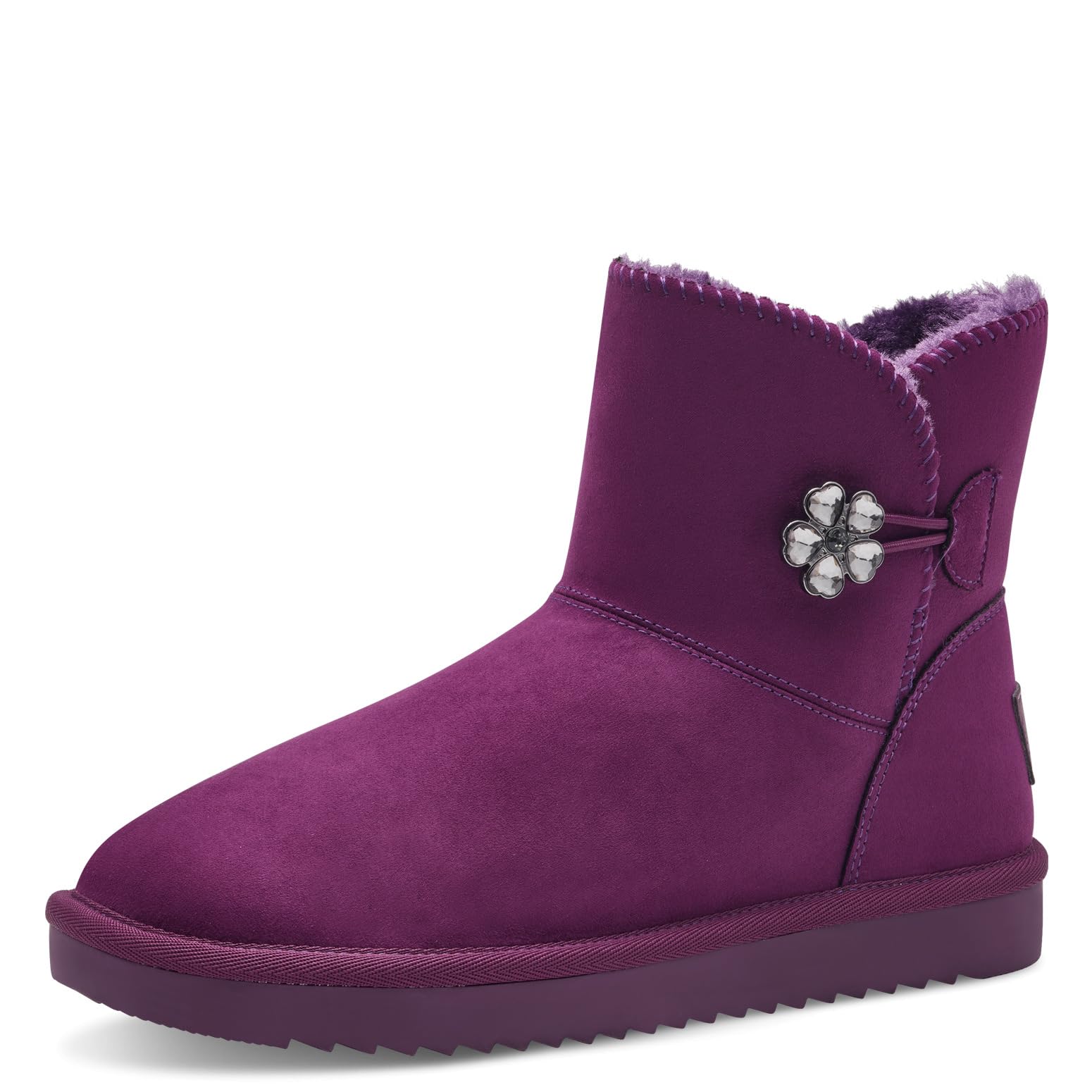 MARCO TOZZI Women's Boot Flat 2-26483-41 Fashion Boots, grape, 8.5 UK