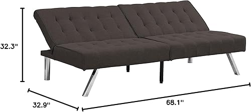 Miniatura 2 de Sofá cama moderno convertible futónsofá cama sin brazosfutónsofá cama sofárespaldo ajustable de 3 ángulossofá cama convertible (espresso)