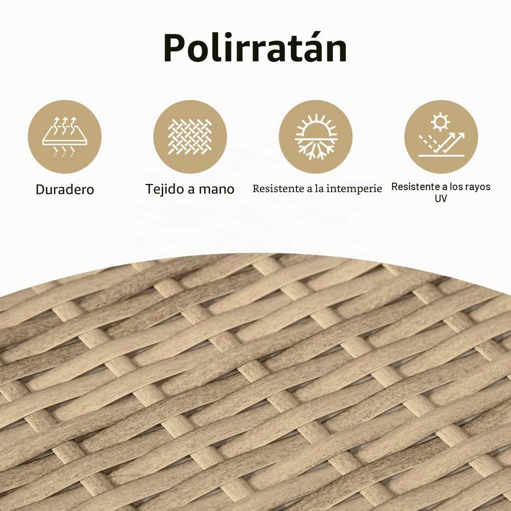 vidaXL Sofá de Jardín con Cojines de 2 Plazas, Asiento Exterior, Sofá Biplaza, Mueble para Patio Terraza Balcón, Ratán Sintético Beige