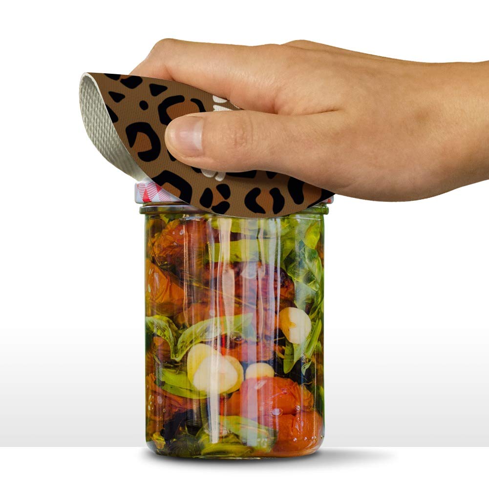 Personalized Custom 1 Line Leopard Animal Print Round Rubber Non-Slip Jar Gripper Lid Opener