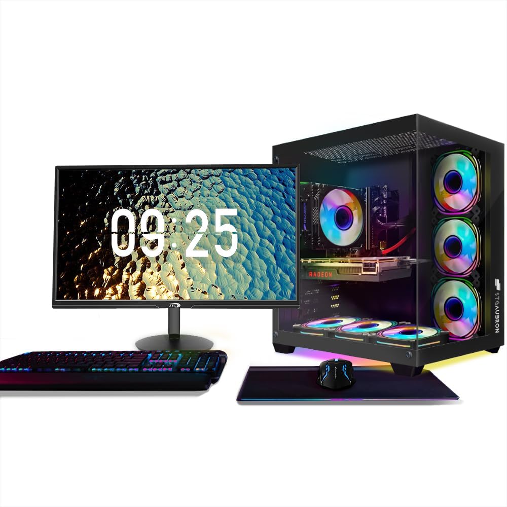 Amazon.com: STGAubron Gaming PC Bundle with 24Inch FHD LED Monitor-RX ...