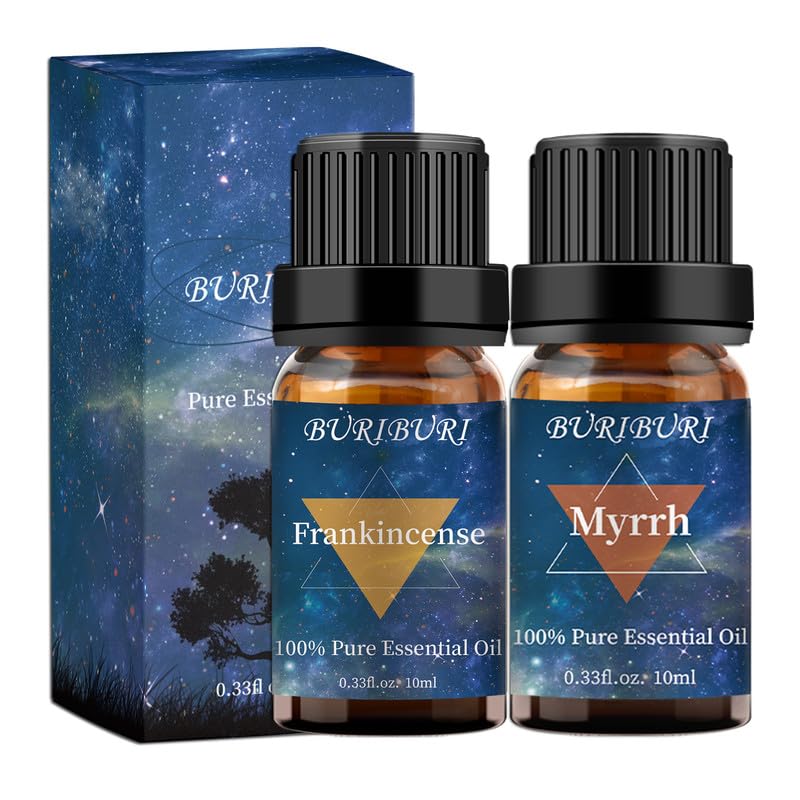 Image of BURIBURI Myrrh Frankincense Essential Oil Set for Diffusers & DIY 2x10ML