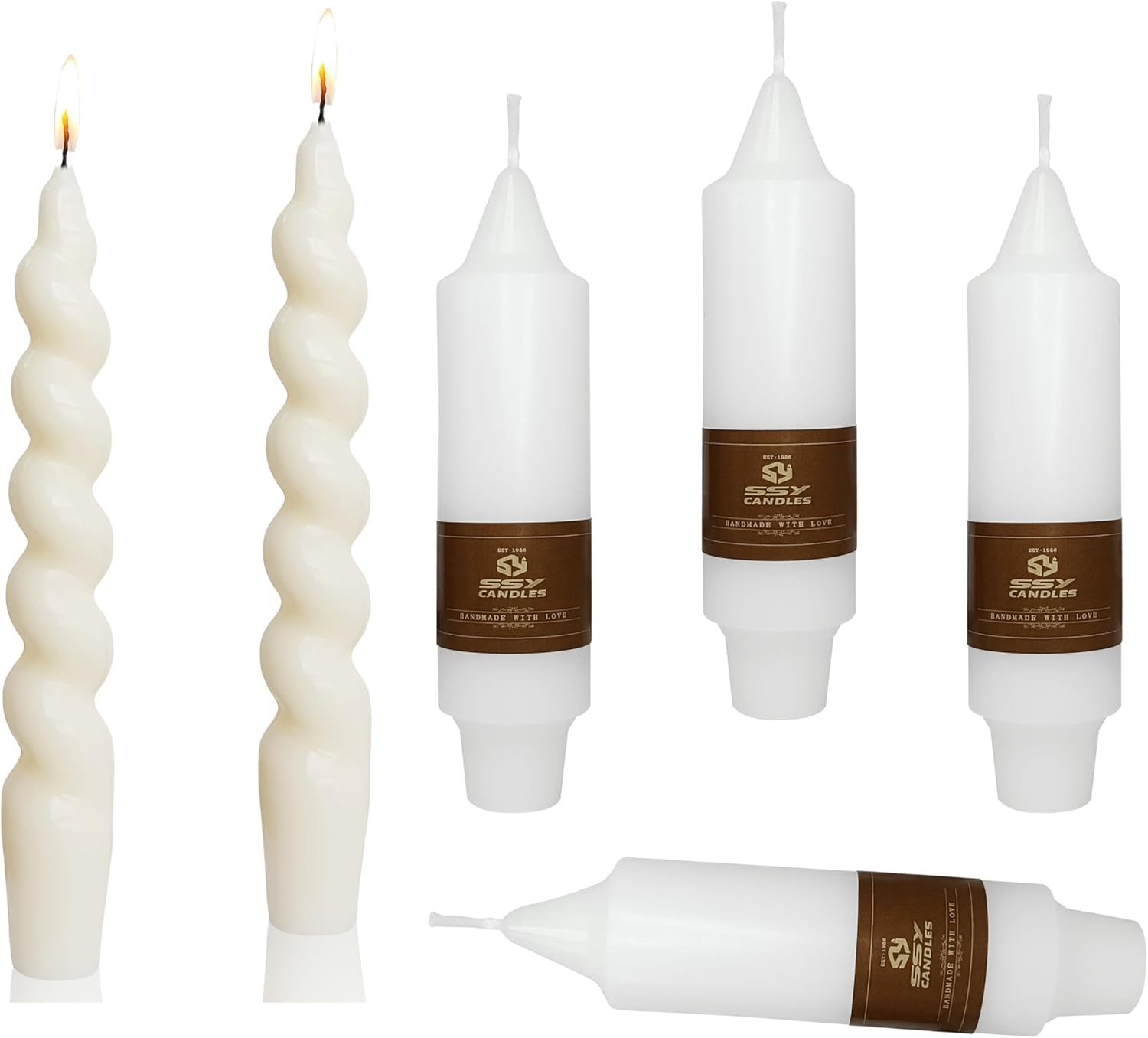 6 PCS White Taper Candles Stick Unscented White Dinner Candle for Home Decor, Relaxation & All Occasions