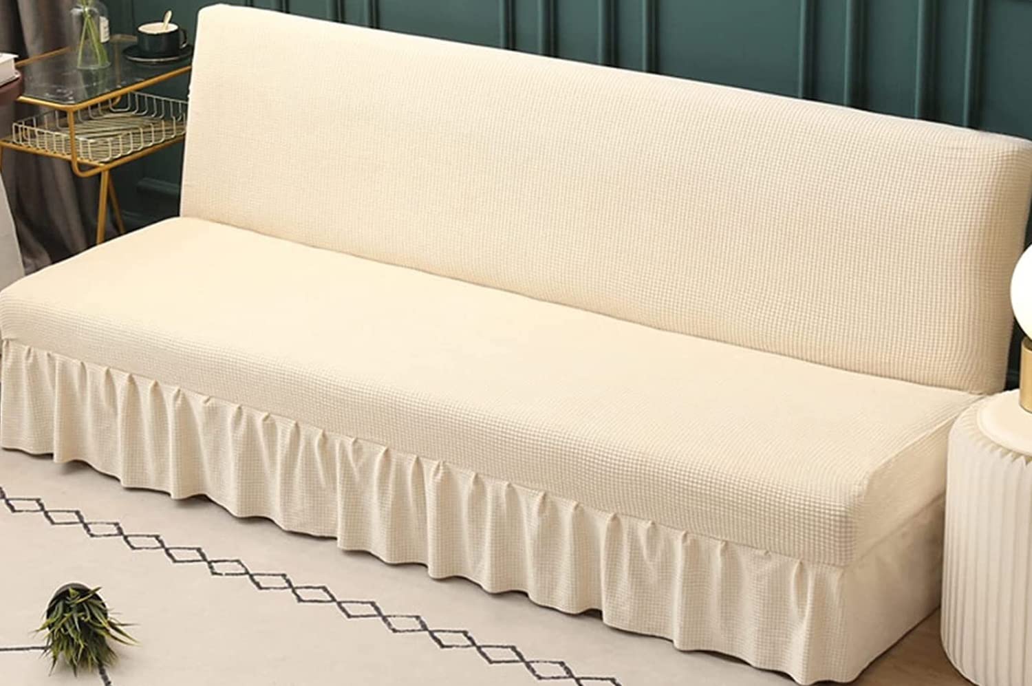 Housse de canapé extensible et anti-animaux pour lit futon de salon 110-140cm