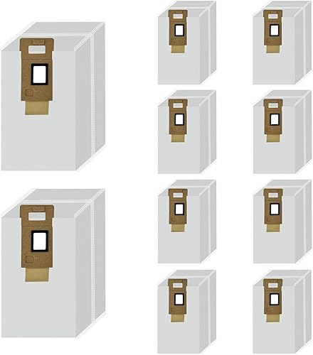 Paquete de 10 bolsas para el polvo compatibles con Roborock S7 S7+ S7 MaxV Plus Aspiradora Base de Vacío Automático, Bolsa de Repuesto Desechable