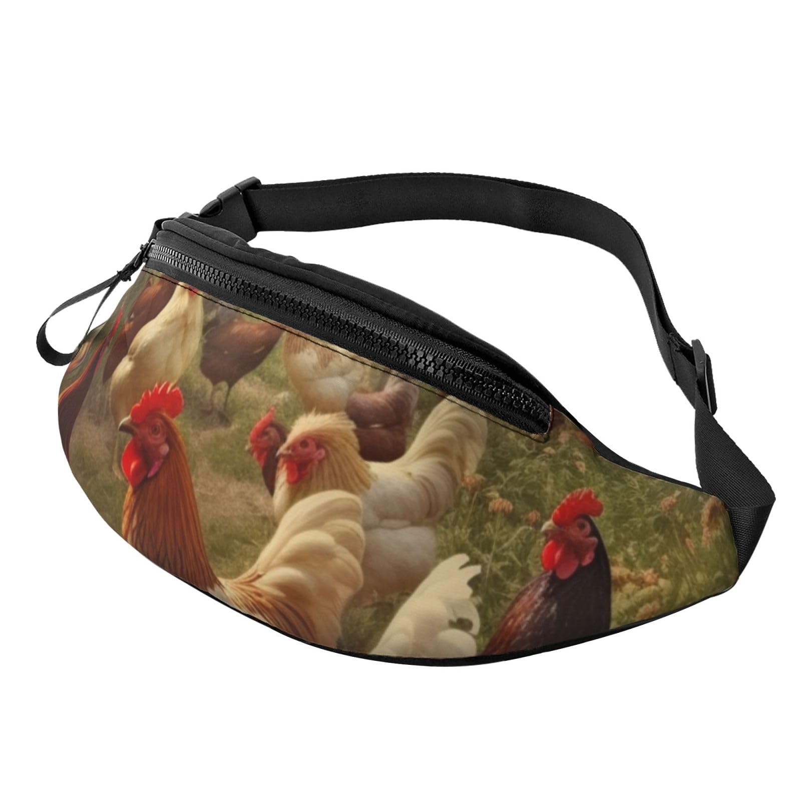 Chickens and Farm Fanny Pack for Men Women Fashion Running Waist Packs Waterproof Crossbody Bags Everywhere Belt Bag with Adjustable Strap Sports Hip Pack for Travel Wallet