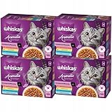 WHISKAS Aromatic Selection Katzennassfutter Multipack Portionsbeutel 1+ Gemischte Auswahl 4 Varietäten Schwein, Huhn, Meeresfisch, Lachs in Sauce 4x12x85g