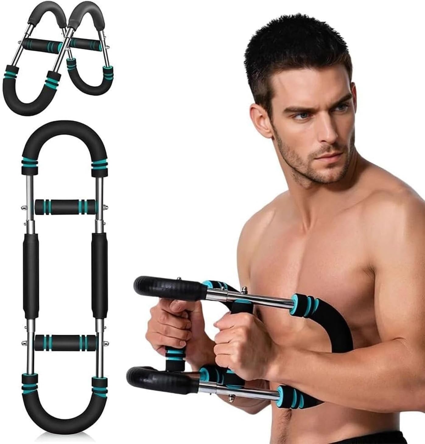 Chest Workout Equipment, 66-110 Lbs Detachable Fitness Trainer Portable Arm Conditioning Equipment Strengthen Biceps and Forearm Shaping