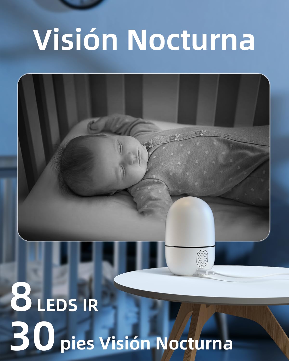 VIRTAVO Cámara Vigilancia Interior 1080P Doble Lente, Visión Nocturna Color Total y Seguimiento IA 360° | Audio Bidireccional, Alertas Móviles | para Bebé, Mascota y Hogar | WiFi 2.4GHz, SD/Nube